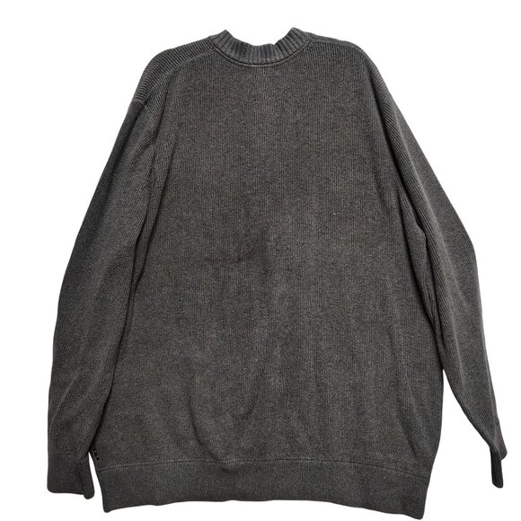 Eddie Bauer Tall XXXL Gray Henley Sweater 100% Cotton Mens Casual Pullover - Picture 5 of 8